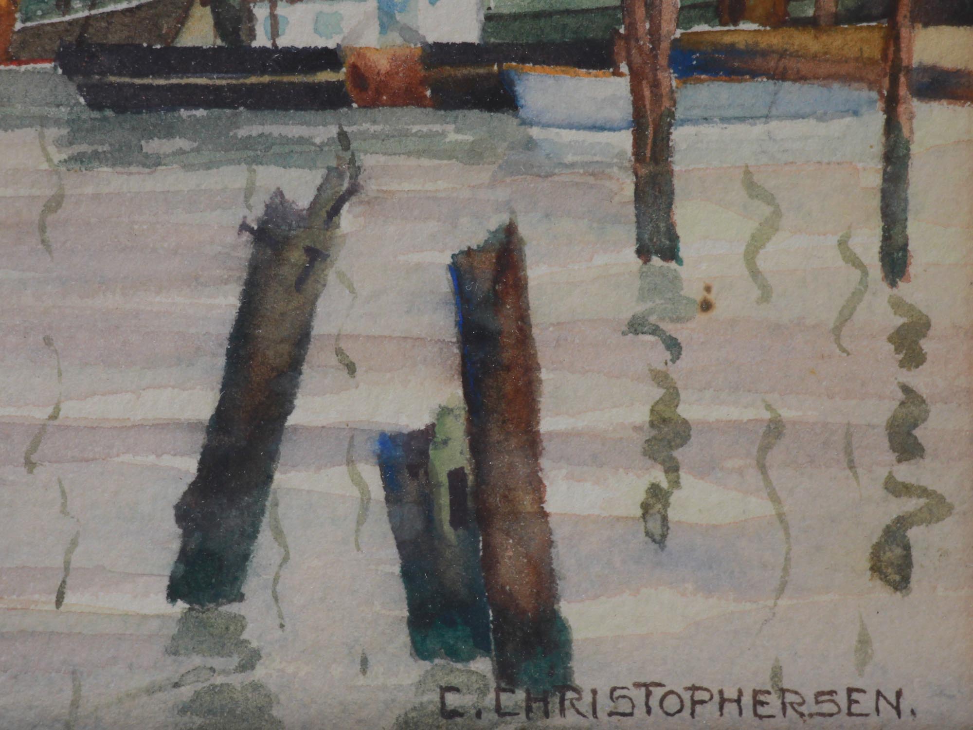 A WATERCOLOR PAINTING SIGNED BY C CHRISTOPHERSEN PIC-3